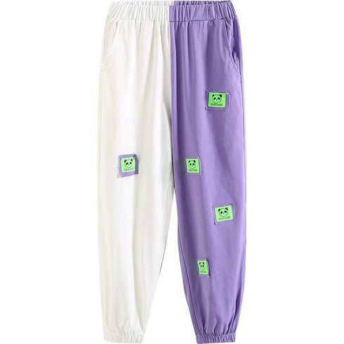 Two-Tone Smiley Sweatpants Fashion Kids Casual Pants